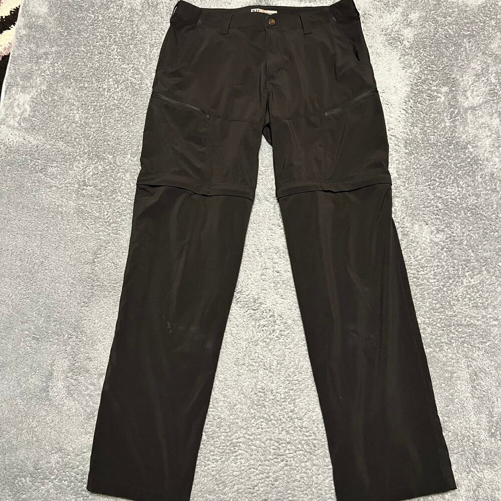 5.11 Tactical Decoy Convertible Pants Mens 34x34 Black 7453I Shorts UPF  *flaw